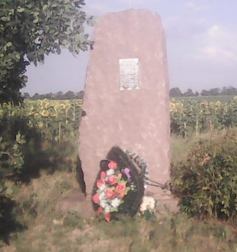 Никопольский р-н. Обелиск в поле в честь погибших в марте 1944 года воинов 333 стрелковой дивизии, погибших при освобождении с. Новопетровка.