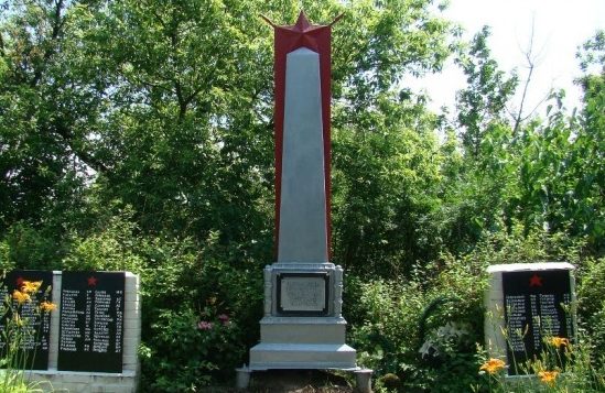 с. Широкополе Солонянского р-на. Памятник, установленный на братской могиле, в которой похоронено 350 советских воинов, в т.ч. 276 неизвестных, погибших в боях за село. 