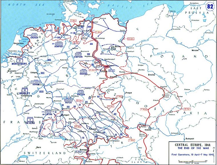 Операции союзников с 19 апреля по 7 мая 1945 года.