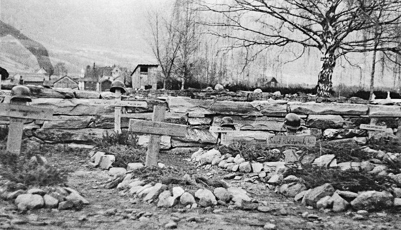 Кладбище немецких солдат в районе норвежской коммуны Квам. 1940 г. 