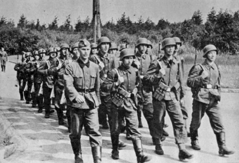 Подразделение из легиона «Норвегия» во время обучения в Германии. 1941 г.