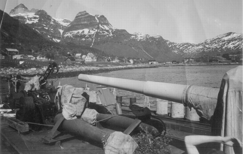 Немецкий эсминец Z-30 в Нарвик-фиорде. 1943 г.