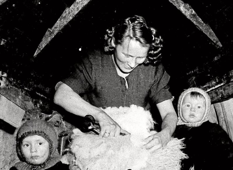 Жители пещер Финнмарка. Октябрь 1944 г.