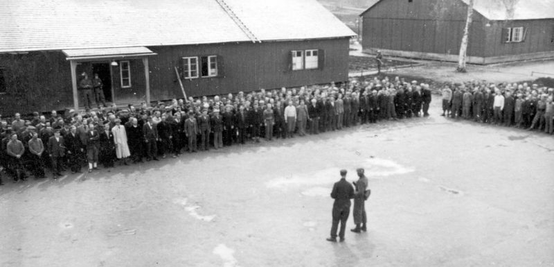 Немецкие коллаборанты в концлагере Фальстад после окончания войны. 1945 г.