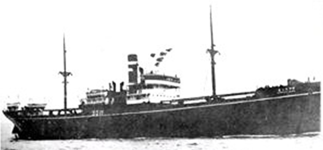 Японский транспорт «Kuretake Maru», который потопили американцы.