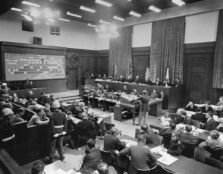 Заседание Международного военного трибунала.