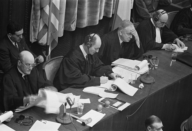 Судьи Международного военного трибунала во время заседания. 1945 г.