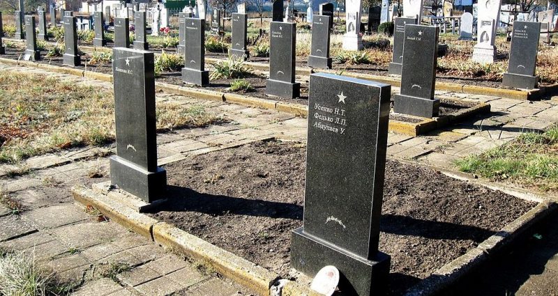 с. Воскресенка (Чапаевка) Пологовского р-на. Памятник на кладбище, установленный на братской могиле, в которой похоронено 55 советских воинов.