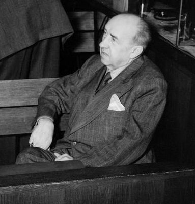 Вальтер Функ на Нюрнбергском процессе. 1946 г. 