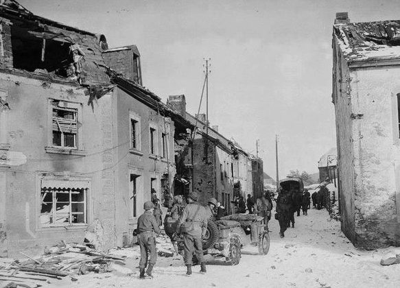 Разрушения в Вильце. Январь 1945 г.