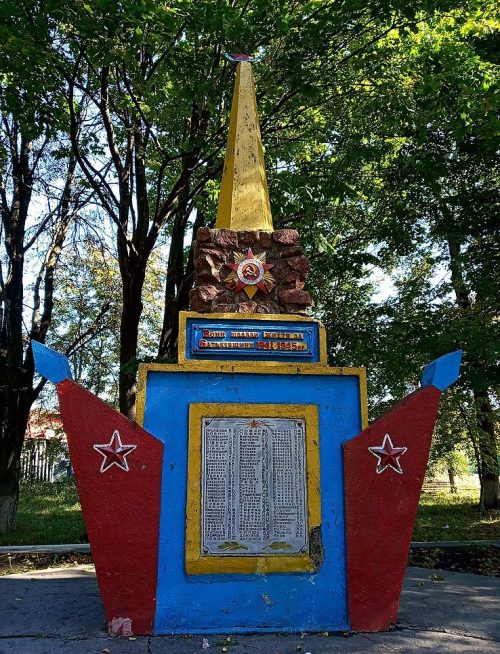 г. Глухов. Памятный знак возле школы №5 в честь погибших воинов-земляков, установленный в 1965 году.