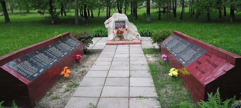 с. Горелое Глуховского р-на. Памятник, установленный на братской могиле советских воинов.