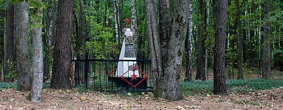г. Корюковка. Братская могила партизан и партизанской семьи, расстрелянных фашистами в 1942 году у лесничества. 