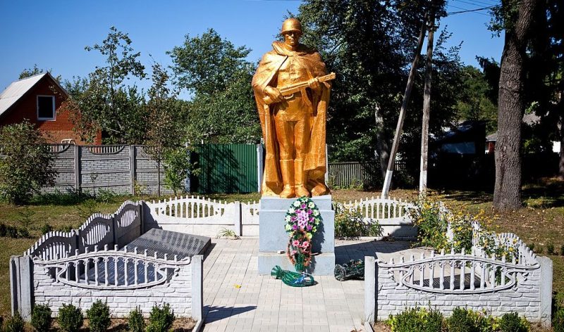 с. Червона Дубрава Сумского р-на. Памятник, установленный на братской могиле советских воинов.
