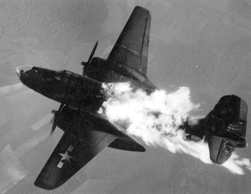 А-20 горит над Францией. Май 1944 г.