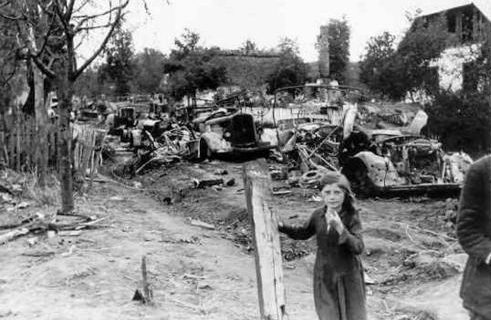Немецкая колонна СС, уничтоженная поляками у Мужиловице. Сентябрь 1939 г.