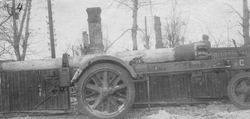 210-мм тяжелая мортира, брошенная в Великих Луках. Январь 1943 г. 