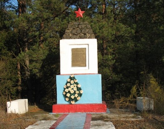 Семеновский р-н. 5-й километр дороги Семеновка-Жадово. Братская могила разведчиков партизанского отряда им. Чапаева, погибших 11 июля 1943 года.