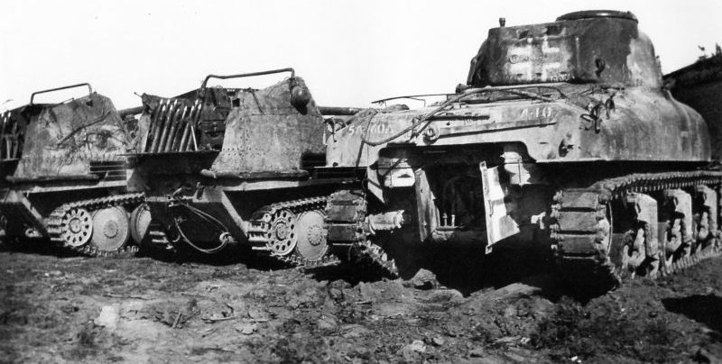 САУ Marder III, захваченные американцами в Италии. 1944 г.