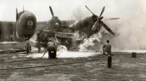 Столкновения на земле между A-20 Havoc и P-47 Thunderbolt. Аэропорт Гроссето, Тоскана, Италия, весна 1945 г.