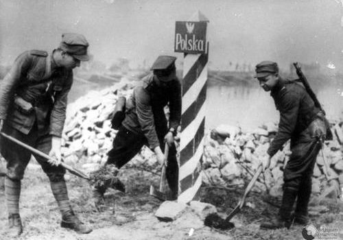 Установка новой польско-германской границы. 1945 г.