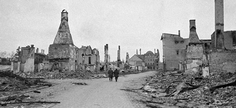 Разрушения в Елгаве.