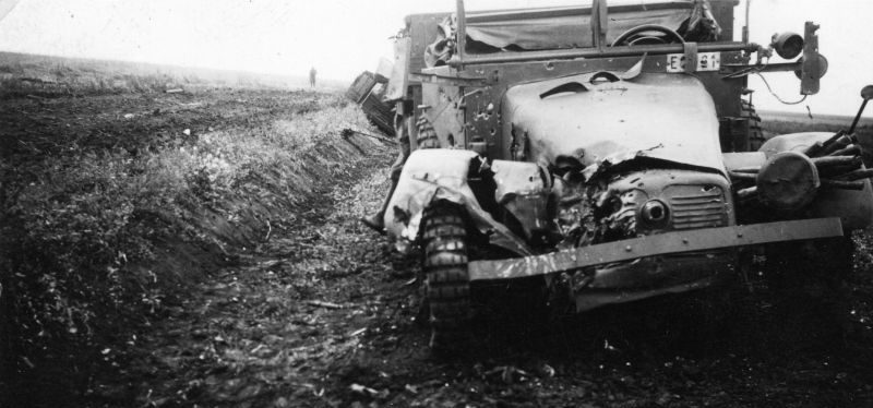 Грузовик «Krupp Protze», разбитый на Восточном фронте. 1941 г. 