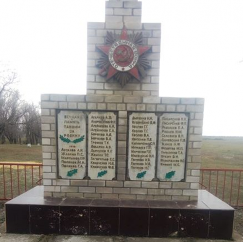 п. Троицкий Туркменского р-на. Братская могила советских воинов, погибших в годы войны.