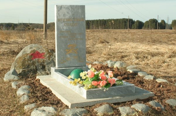 д. Каменка Великолукского р-на. Могила неизвестного солдата на окраине села.
