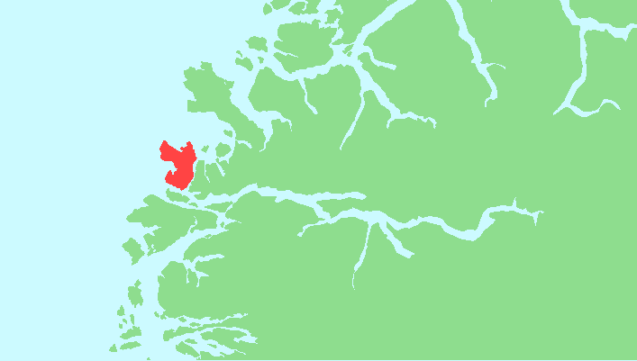 Остров Вогсёй на карте Норвегии. 