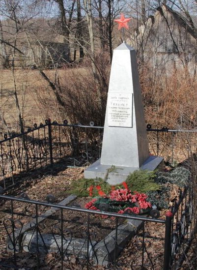 д. Малиново Островского р-на. Обелиск, установленный на братской могиле советских воинов.