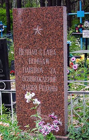 с. Диброва Коростенского р-на. Братская могила советских воинов. 