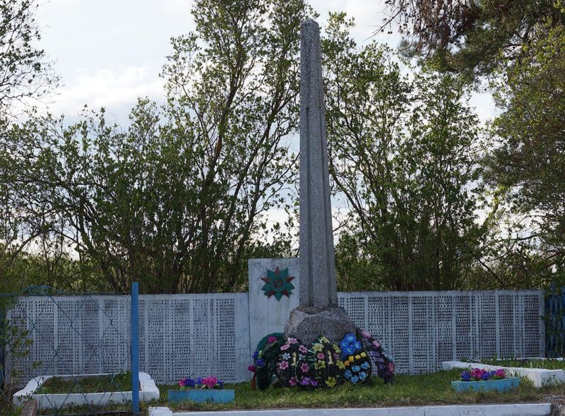 д. Рыкайлово Локнянского р-на. Памятник, установленный на братской могиле советских воинов.