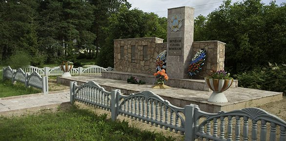 д. Новая Уситва Палкинского р-на. Памятник, установленный на братской могиле советских воинов.