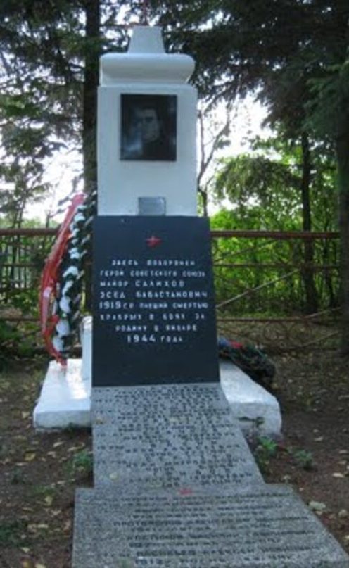 д. Слободка. Новосокольнического р-на. Братская могила советских воинов, погибших в 1944 году.
