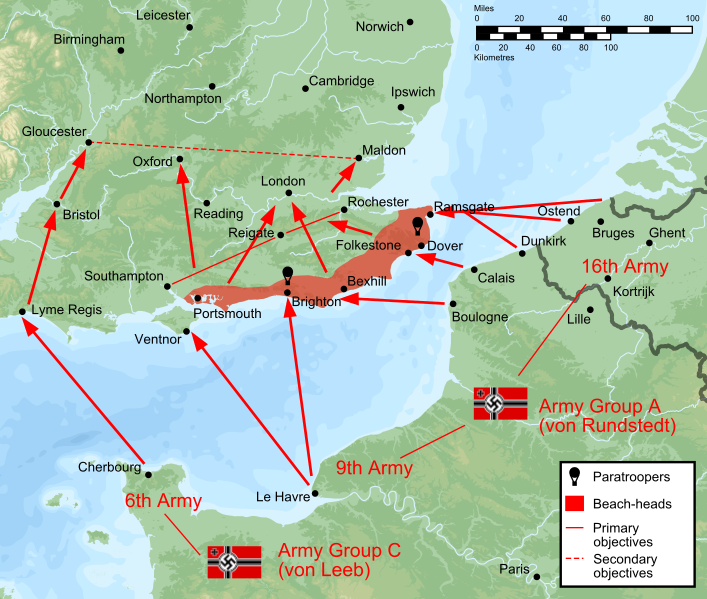 Первоначальный план вторжения Германии в Англию.