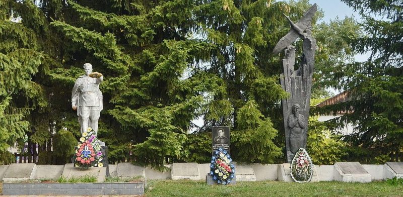 с. Веприн Радомышльского р-на. Братская могила советских воинов и памятник воинам-односельчанам.