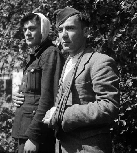 Два раненых грузинских солдата в Текселе в 1945 году.