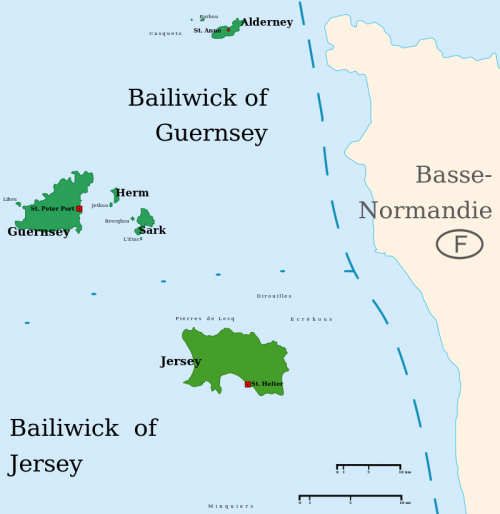 Нормандские острова на карте.