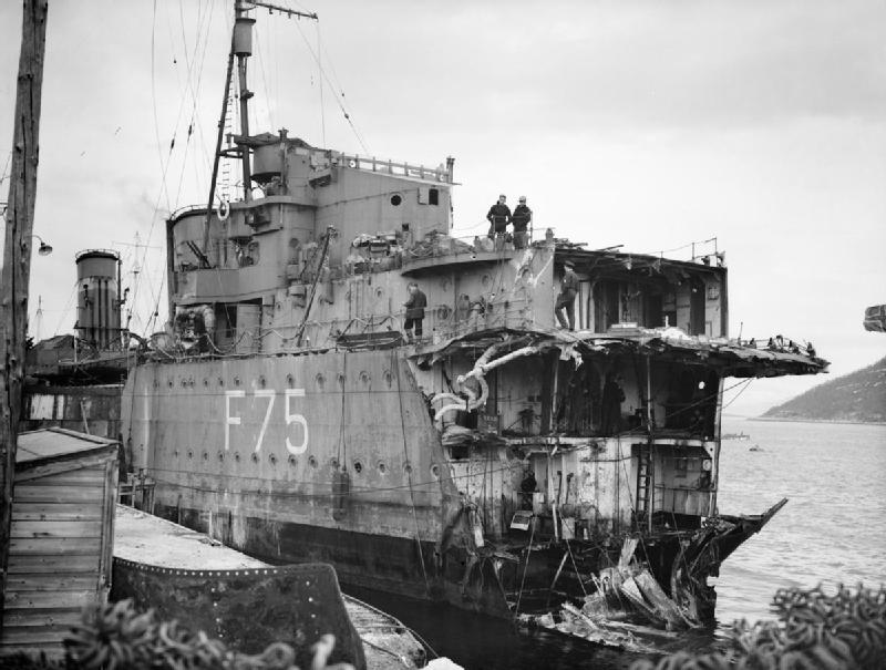 HMS «Eskimo» после потери носа.