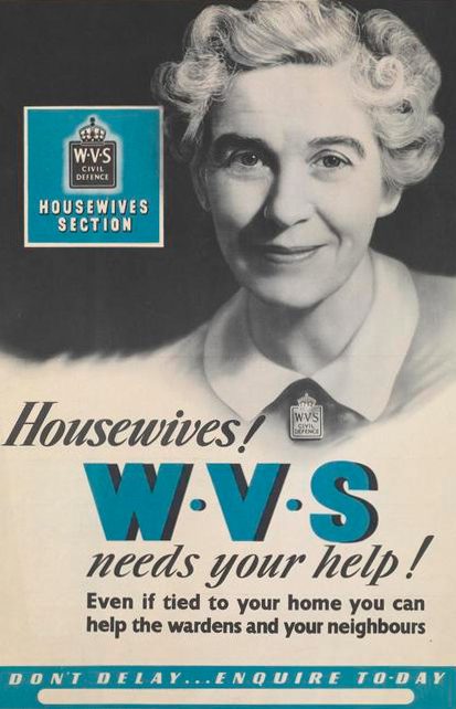 Агитационный плакат WVS, призывающий домохозяек помогать службе.