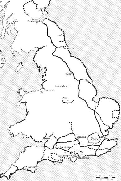 Карта планируемых стоп-линий Великобритании