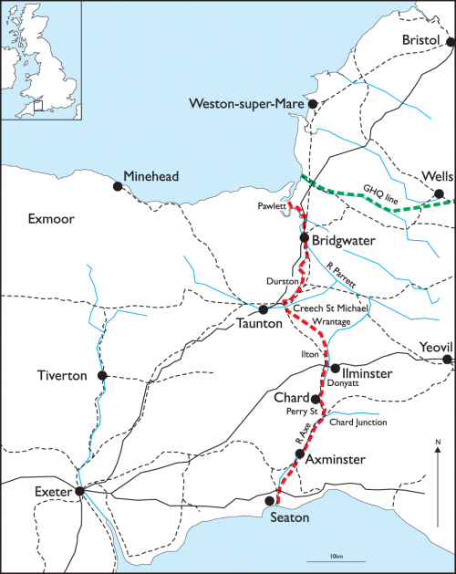 Схема расположения линии «Taunton» на карте.