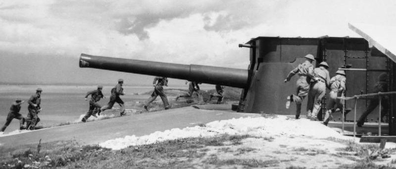 9,2-дюймовое орудие новой батареи. 1943 г. 