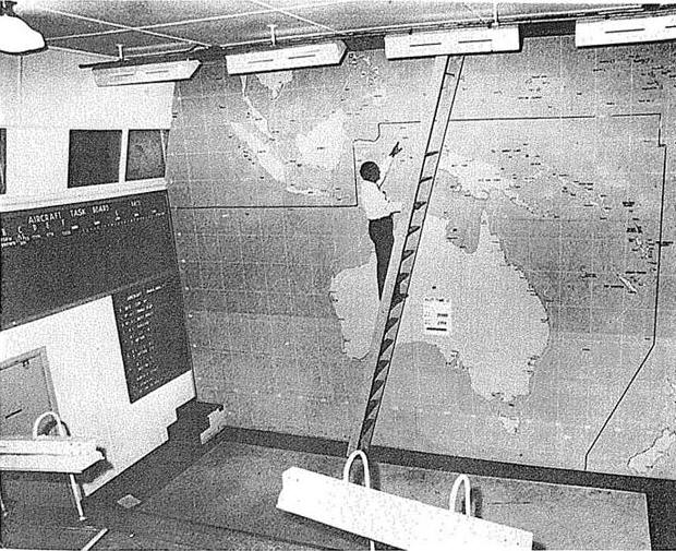Оперативная карта ВВС внутри бункера. 1945 г. 