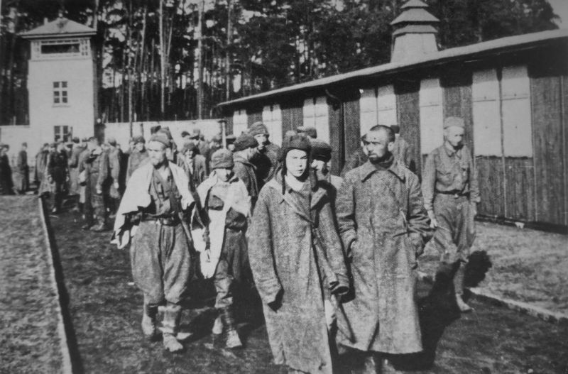 Советские военнопленные, доставленные в концлагерь Заксенхаузен. Сентябрь 1941 г. 