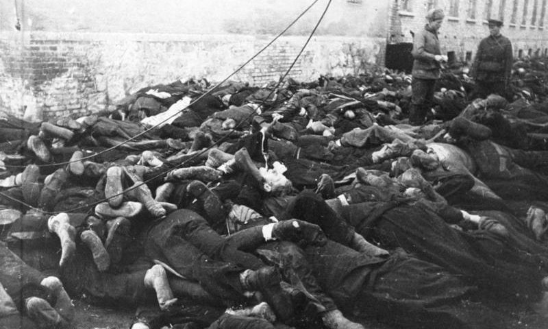 Погибшие заключенные концлагеря Зонненбург. 1945 г. 