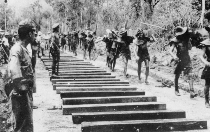 Австралийские военнопленные на строительстве Тайско-Бирманской железной дороги. 1943 г.