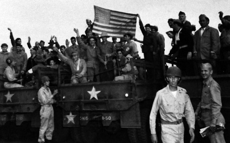 Репатриация американских военнопленных с лагеря Ашио. Сентябрь 1945 г.