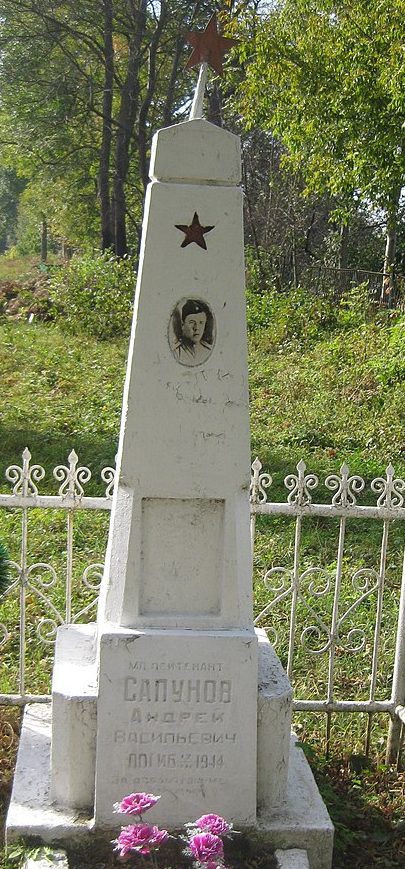 с. Шаровечка Хмельницкого р-на. Могила советского воина А.В Сапунова на кладбище.